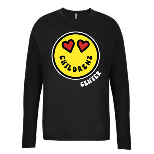 Adult Long sleeve Childrenz Center heart eyes emoji tee