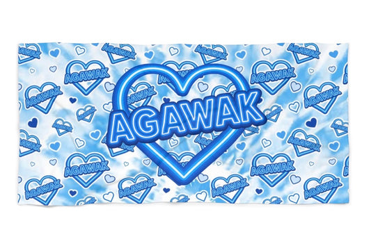 Agawak neon sign beach towel