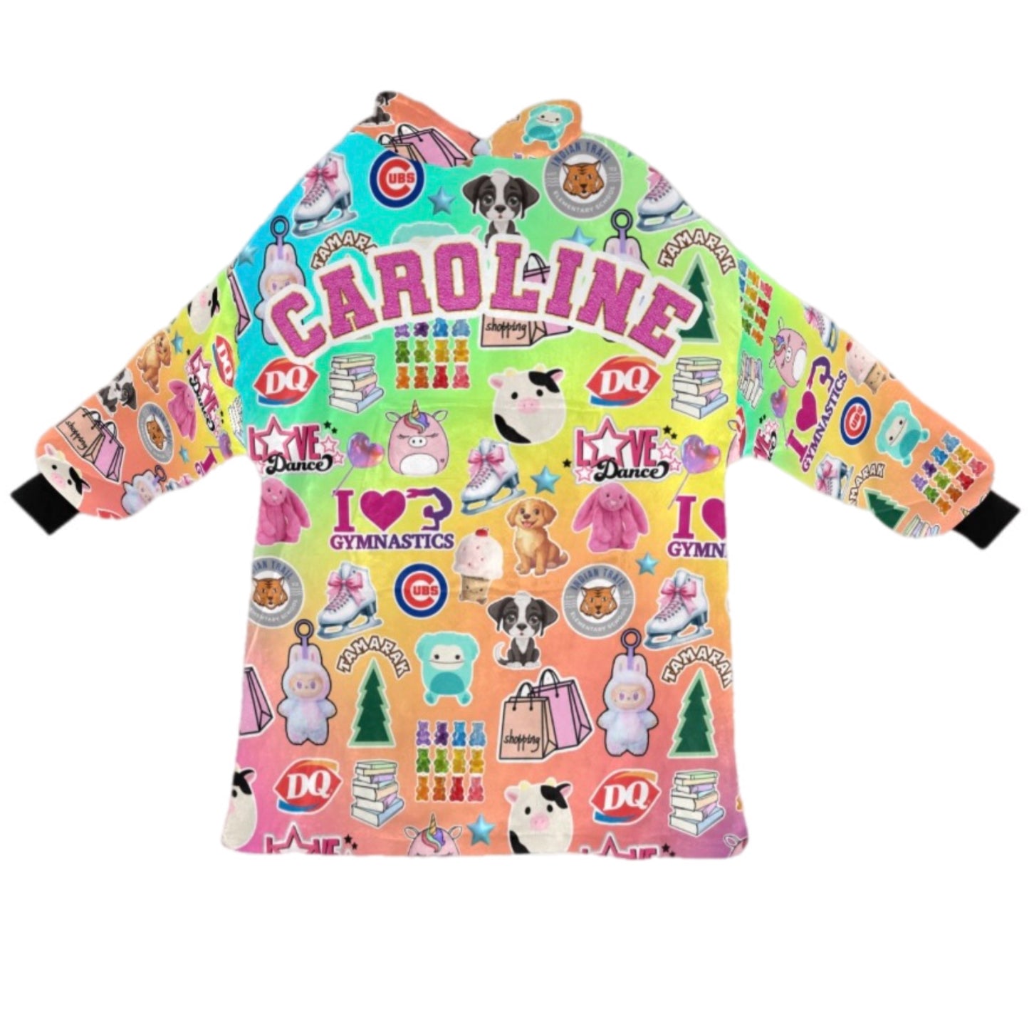 All about me girls/women’s fleece blanket hoodie