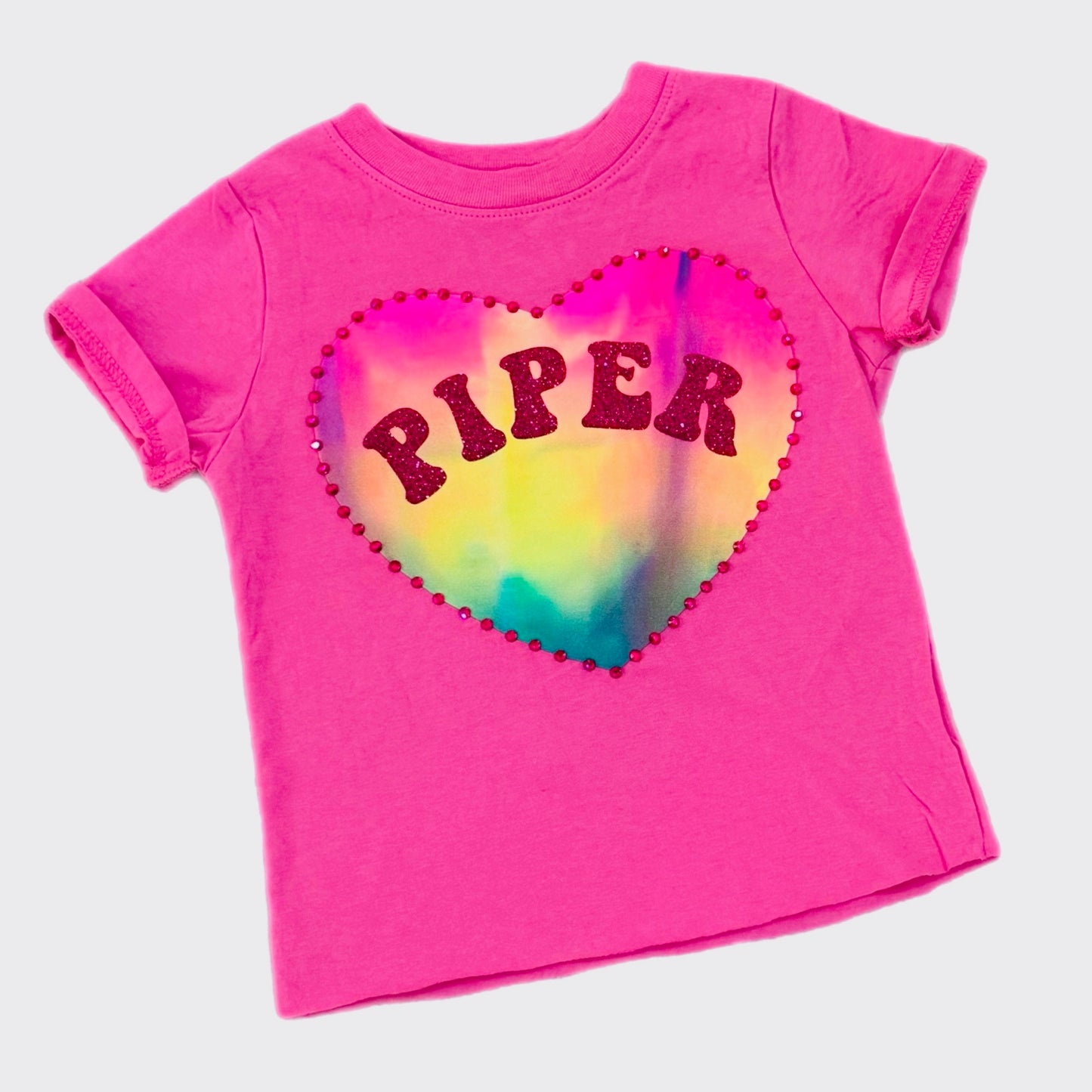 Tie- dye Heart Name Tee