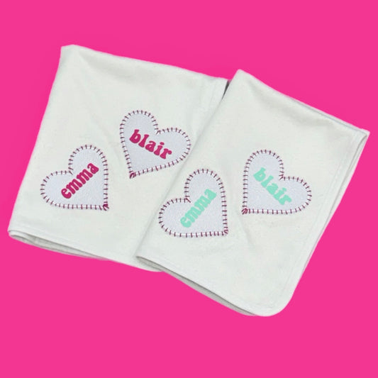 Heart Patched Burp Cloth