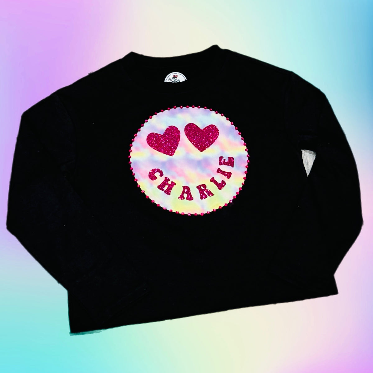 Tie-dye Emoji Name Crewneck
