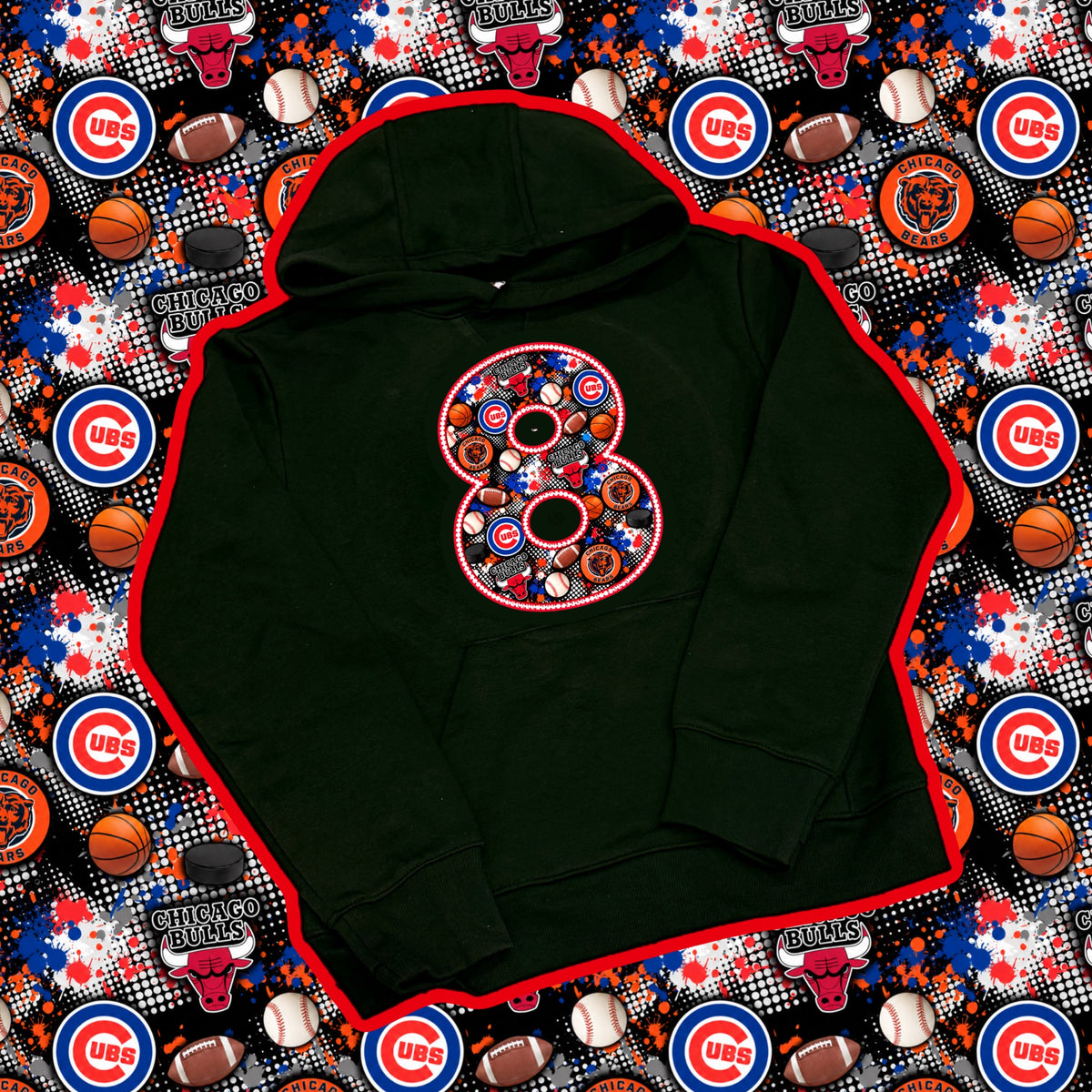 Chicago Sports "8" Hoodie