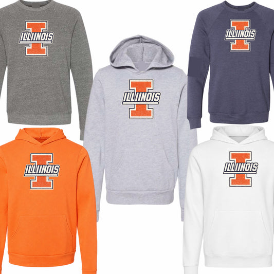 Boys/Mens vintage Illinois logo sweatshirt