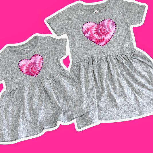 Pink & Purple Tie-Dye Heart Dress