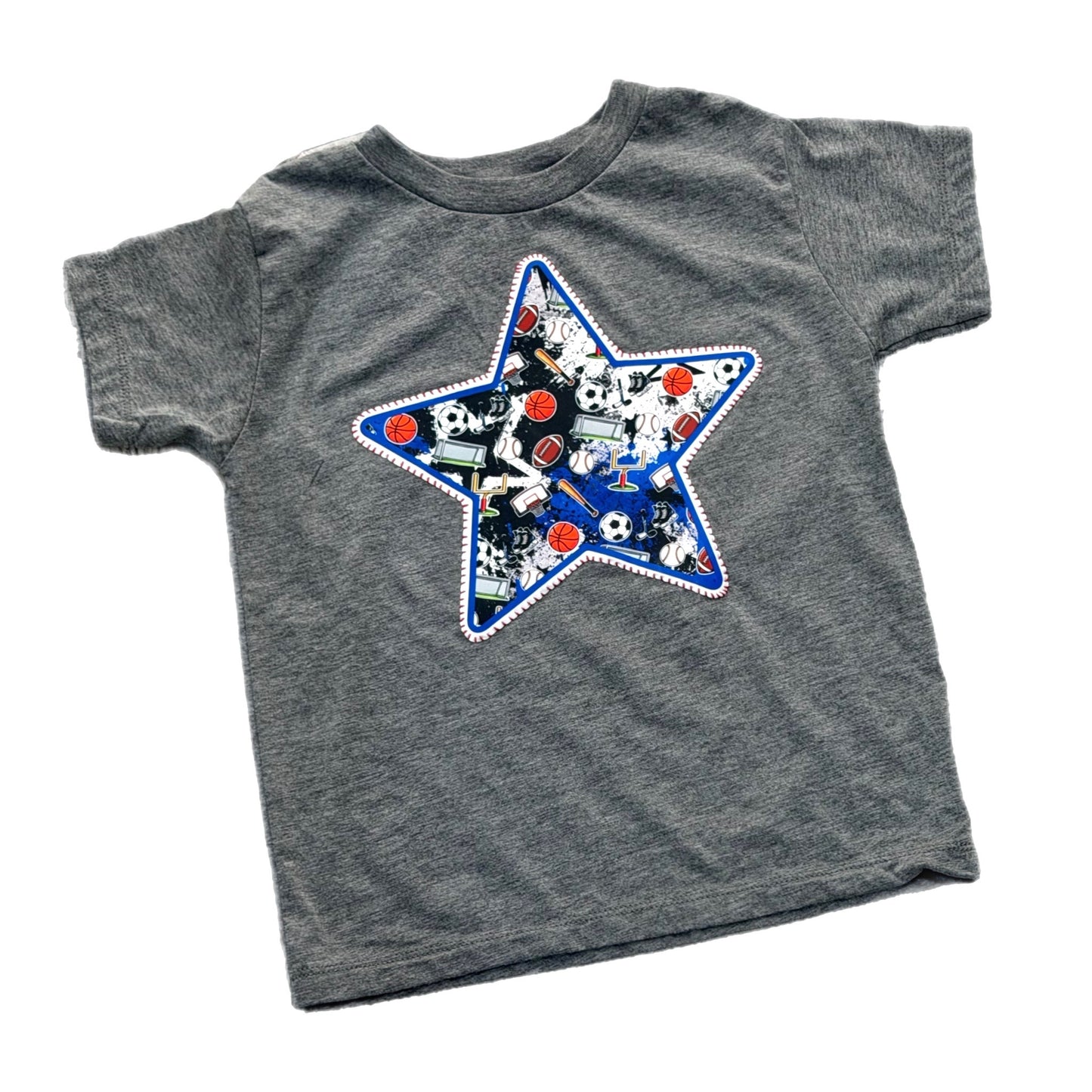 Sports Star & Bolt Stitched Tee