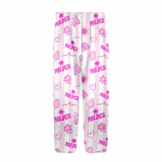 Marimeta Pink Palm Fleece Pants