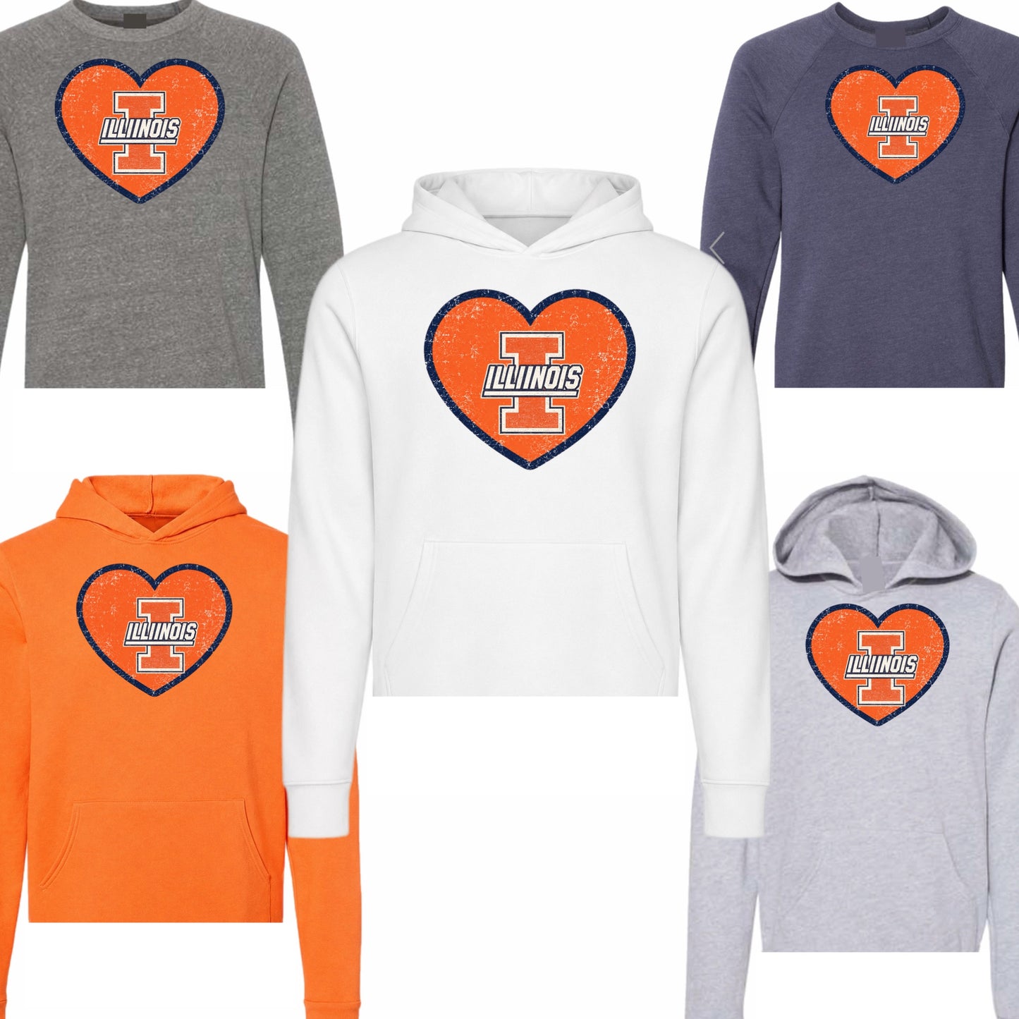 Girls/women’s Illinois heart logo sweatshirt