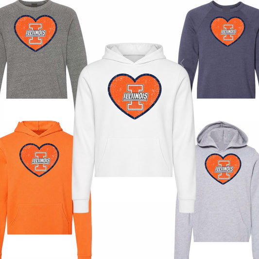 Girls/women’s Illinois heart logo sweatshirt