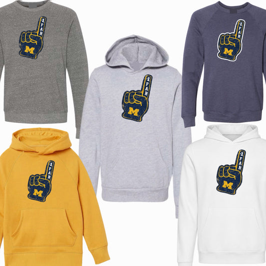 Vintage Michigan Foam Finger Sweatshirt
