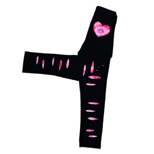 Pink and purple tie dye leggings