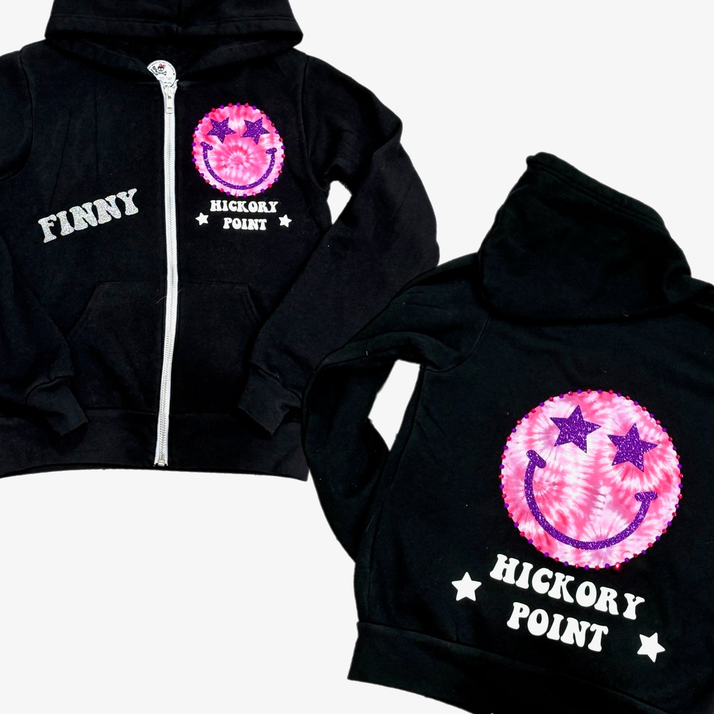 Tie-Dye Star Emoji School Zip-Up