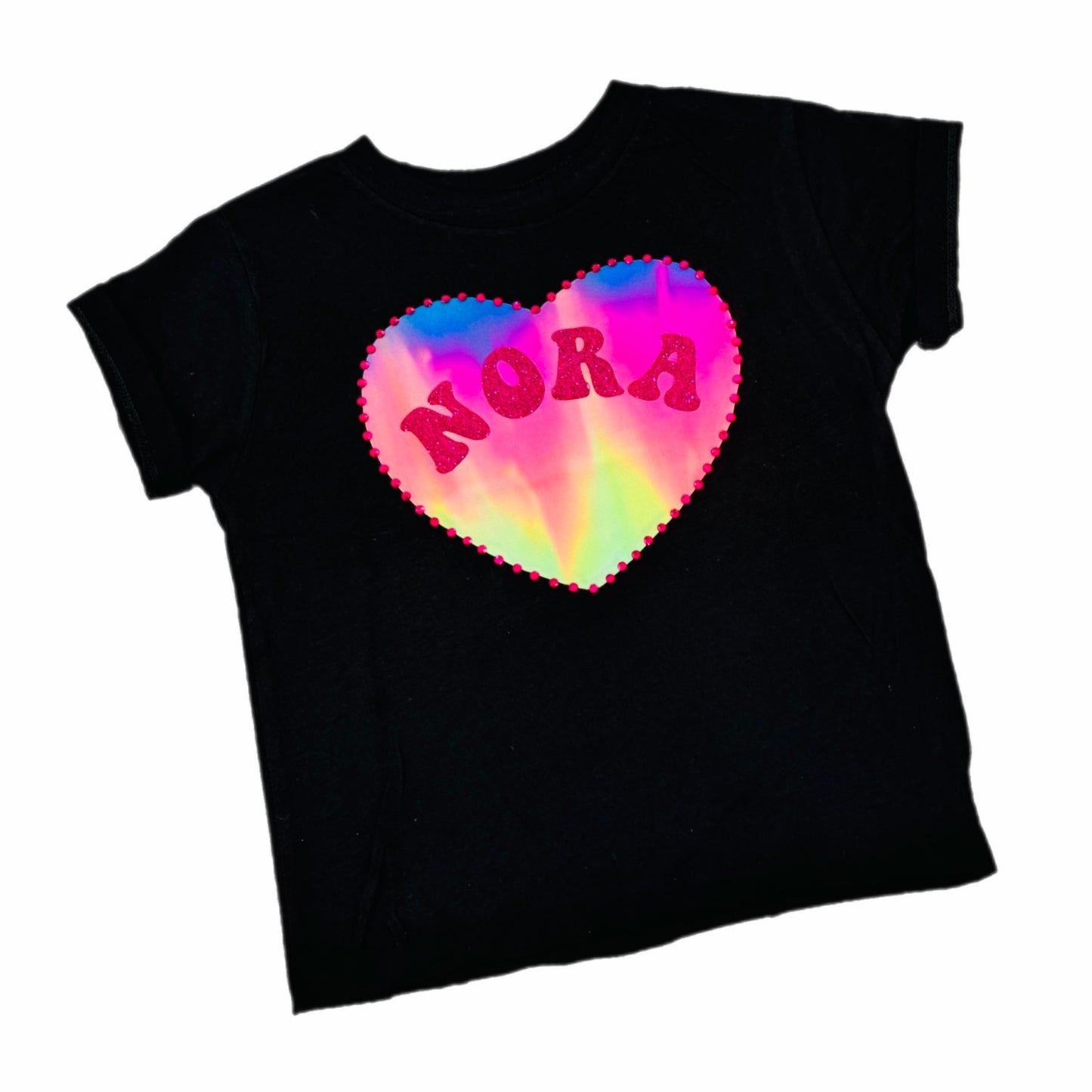 Tie- dye Heart Name Tee