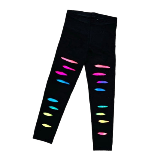 Rainbow Tie-Dye Distressed Leggings