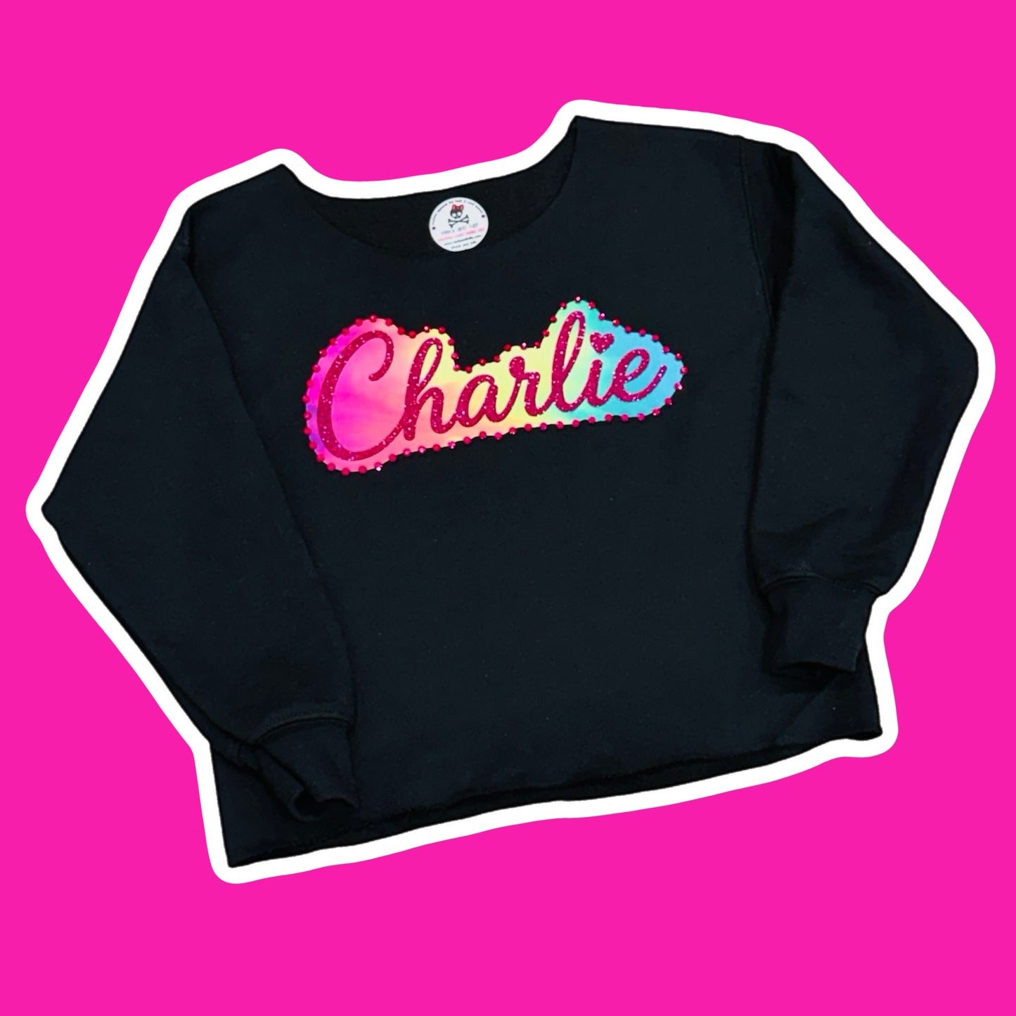 Tie-Dye "Barbie Font" Crewneck