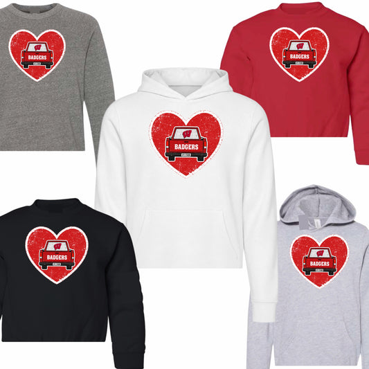 Vintage Wisconsin Heart Truck Sweatshirt
