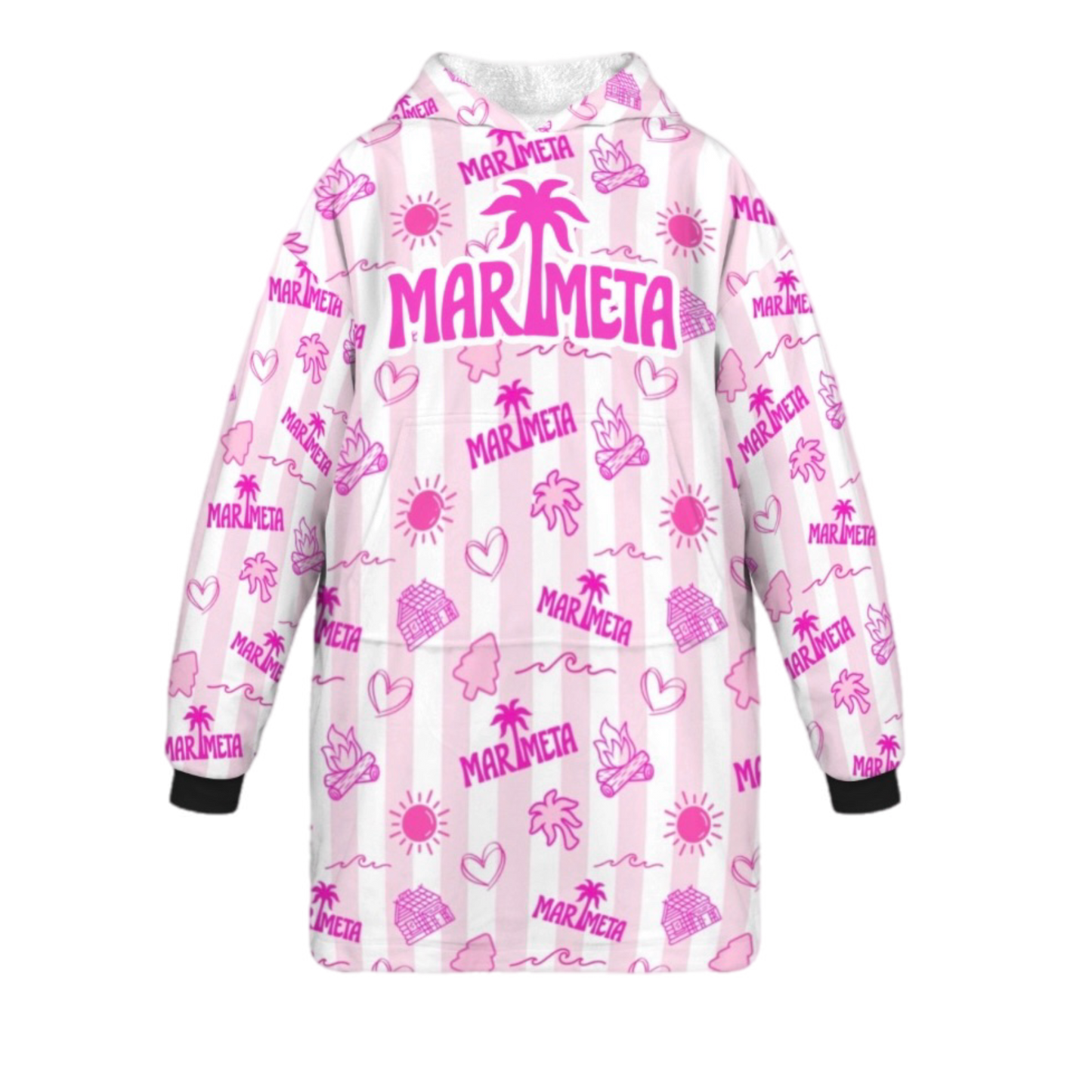 Marimeta "Pink Palm" Blanket Hoodie