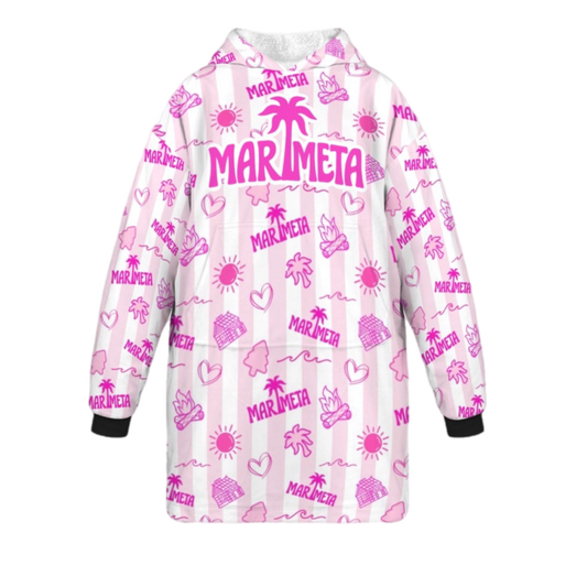 Marimeta "Pink Palm" Blanket Hoodie
