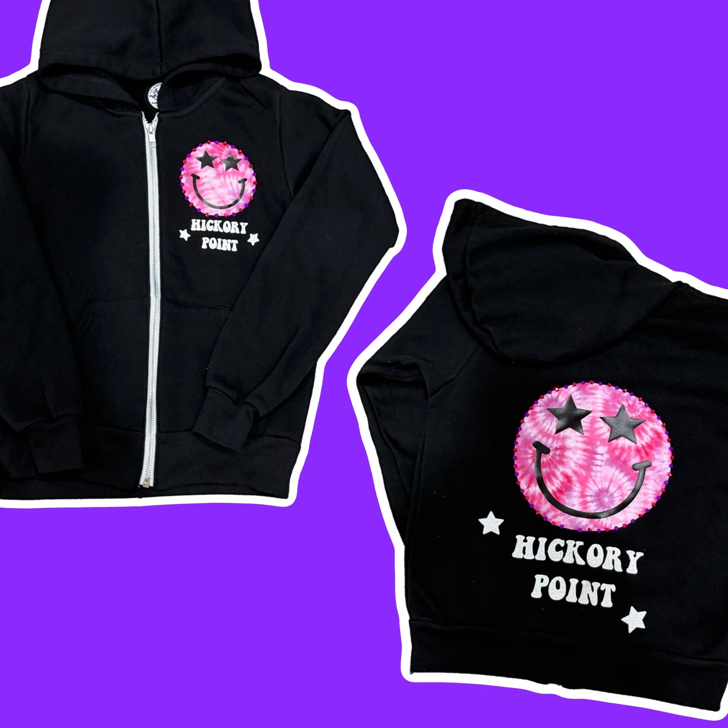 Tie-Dye Star Emoji School Zip-Up