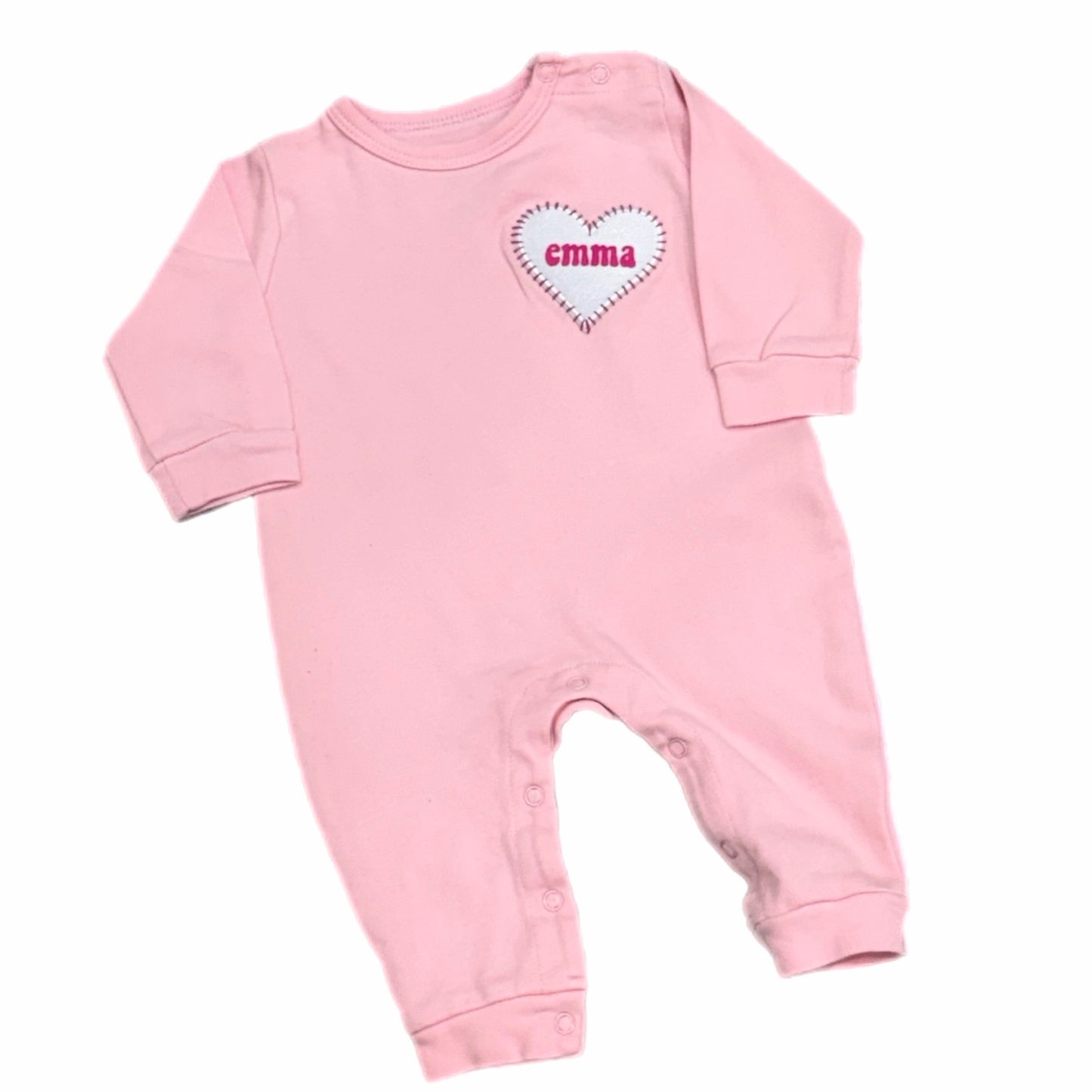 Stitched Heart Patch Onesie