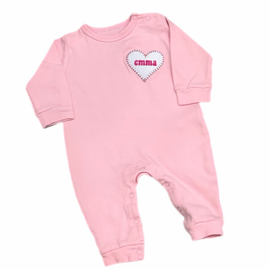 Stitched Heart Patch Onesie