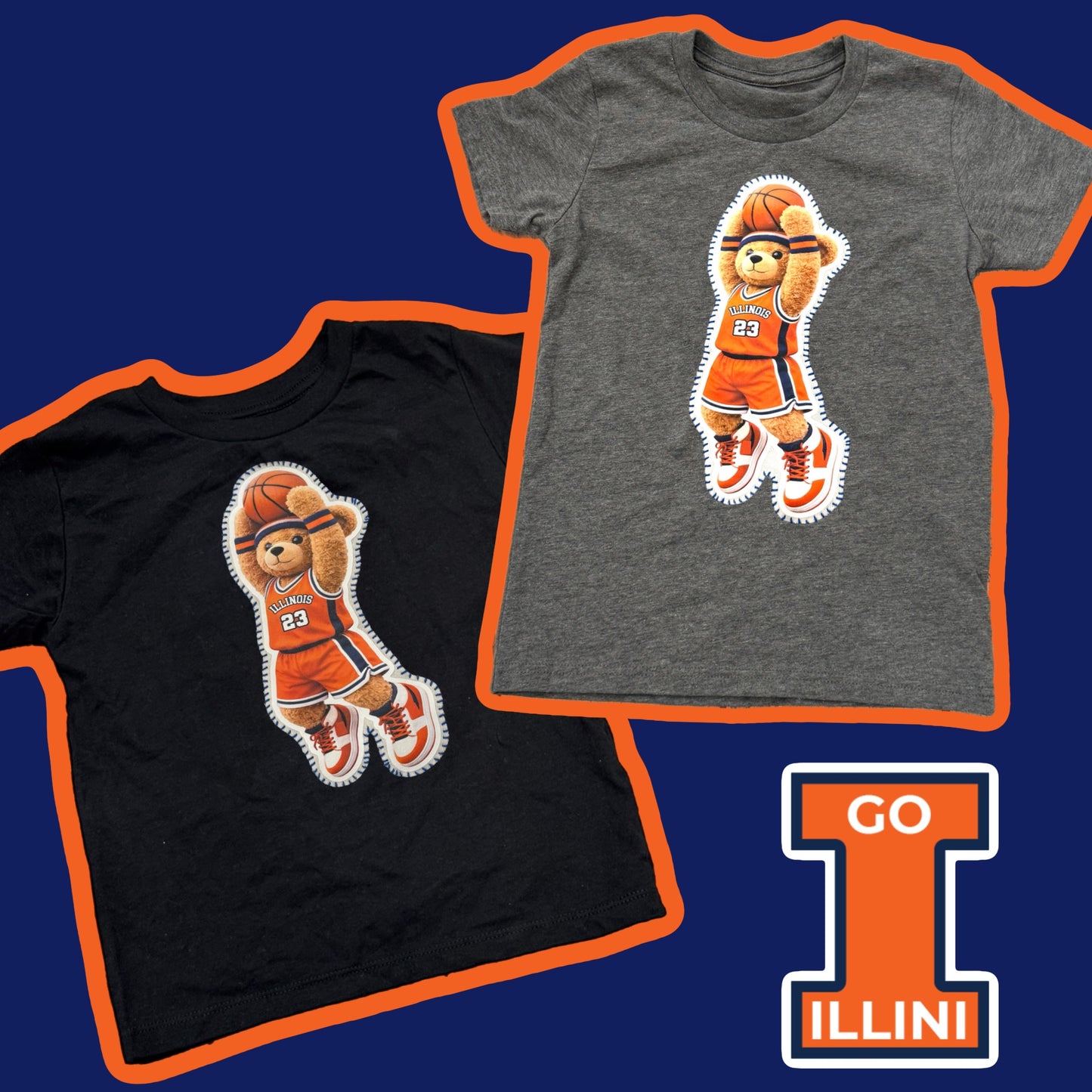 Illinois Basketball Bear Tee
