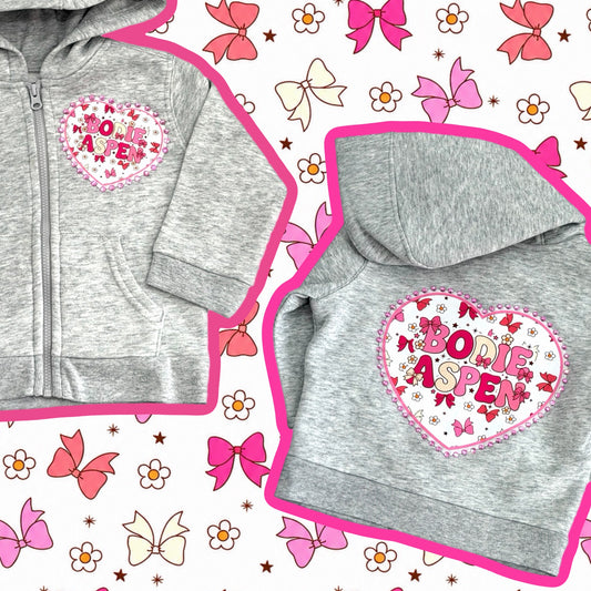 Floral & Bow Zip-Up
