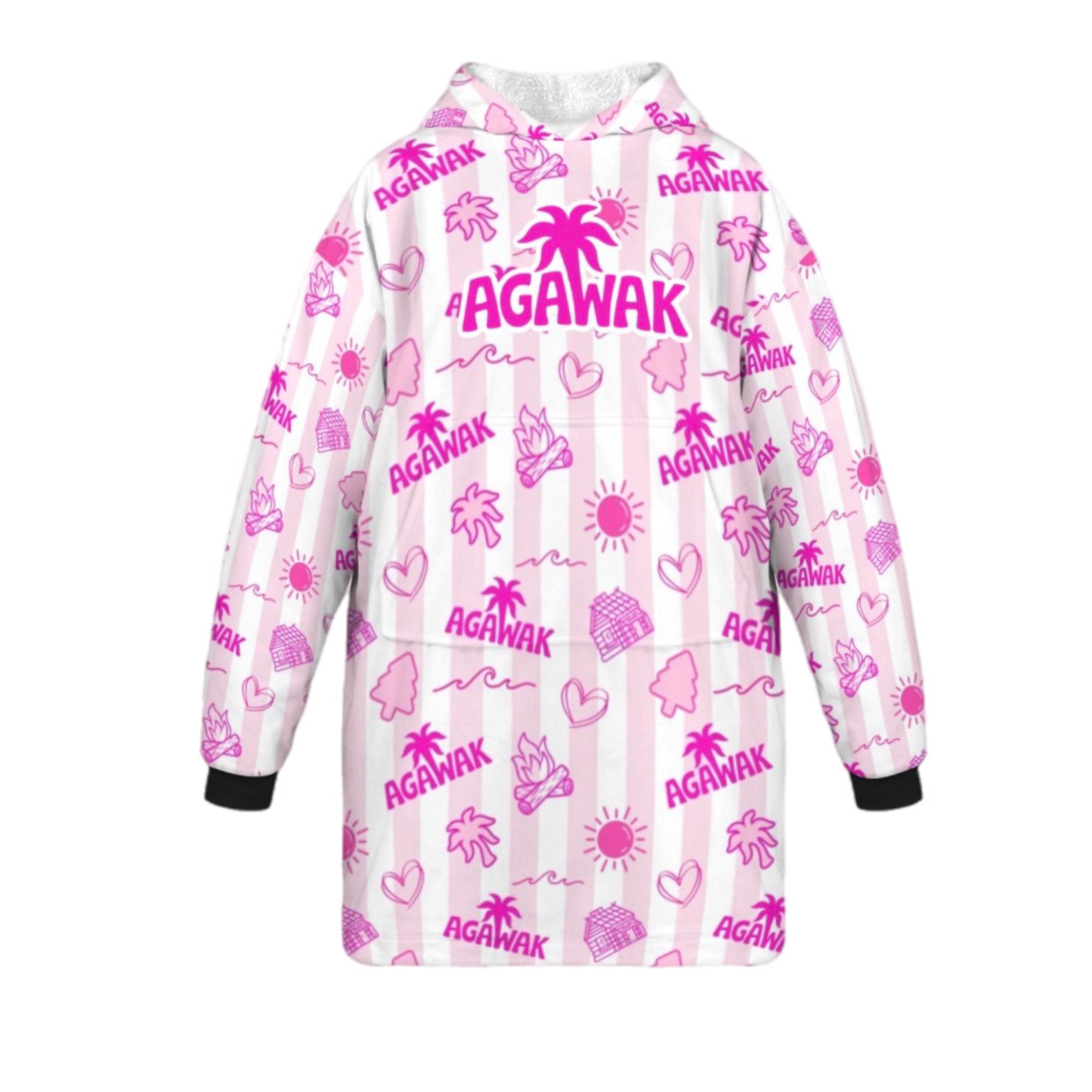 Agawak "Pink Palm" Blanket Hoodie