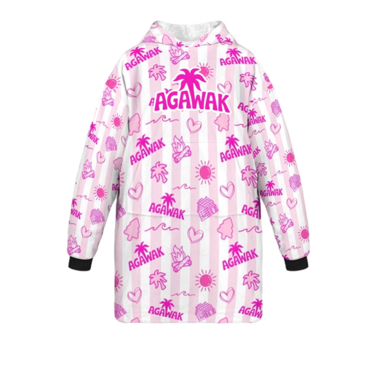 Agawak "Pink Palm" Blanket Hoodie