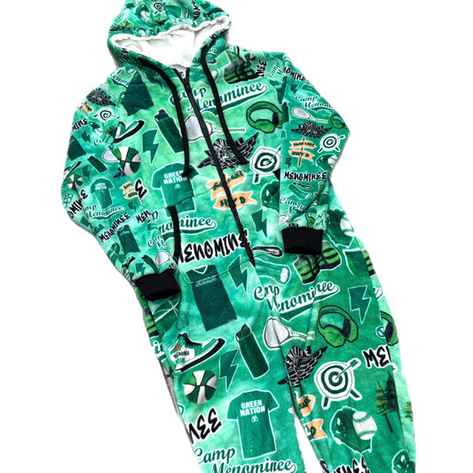 Menominee boys/mens fleece zip one piece