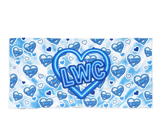 Lake of the Woods neon sign beach towel