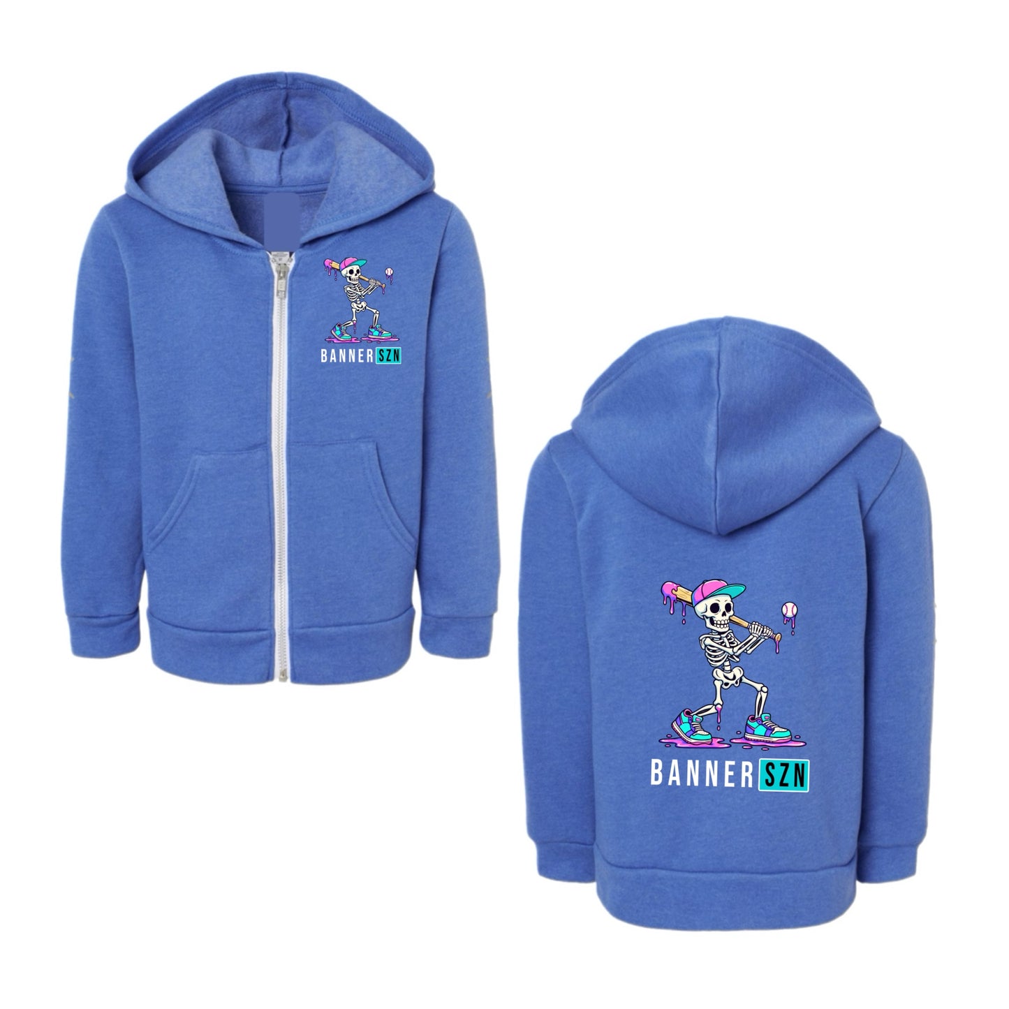 BANNER boys baseball skeleton zip hoodie
