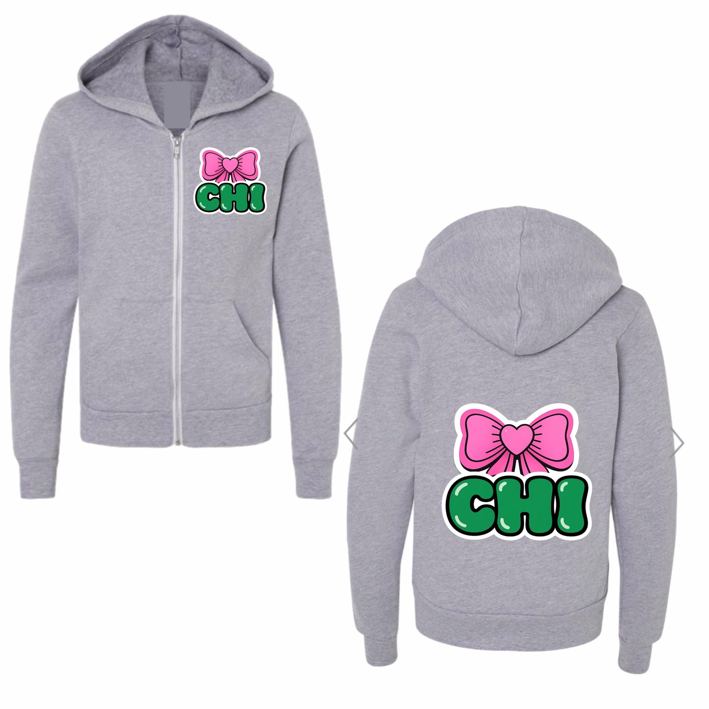 Camp Chi bow zip hoodie