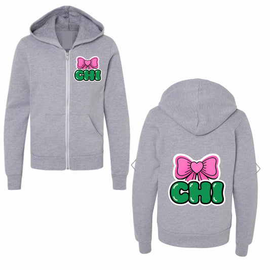 Camp Chi bow zip hoodie