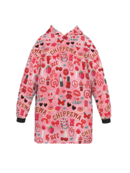 Chippewa girls/women’s fleece blanket hoodie