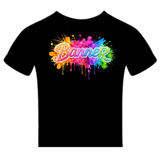 Banner girls neon splatter tee
