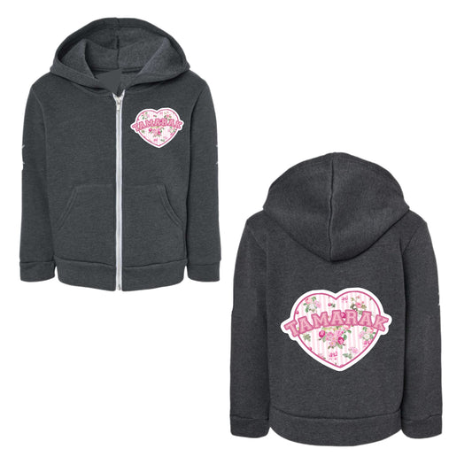 TAMARAK girls floral heart zip hoodie