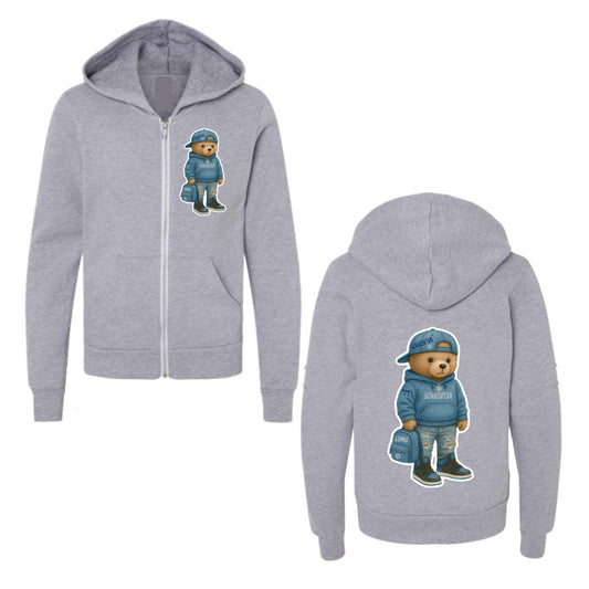 Schechter boys bear zip hoodie