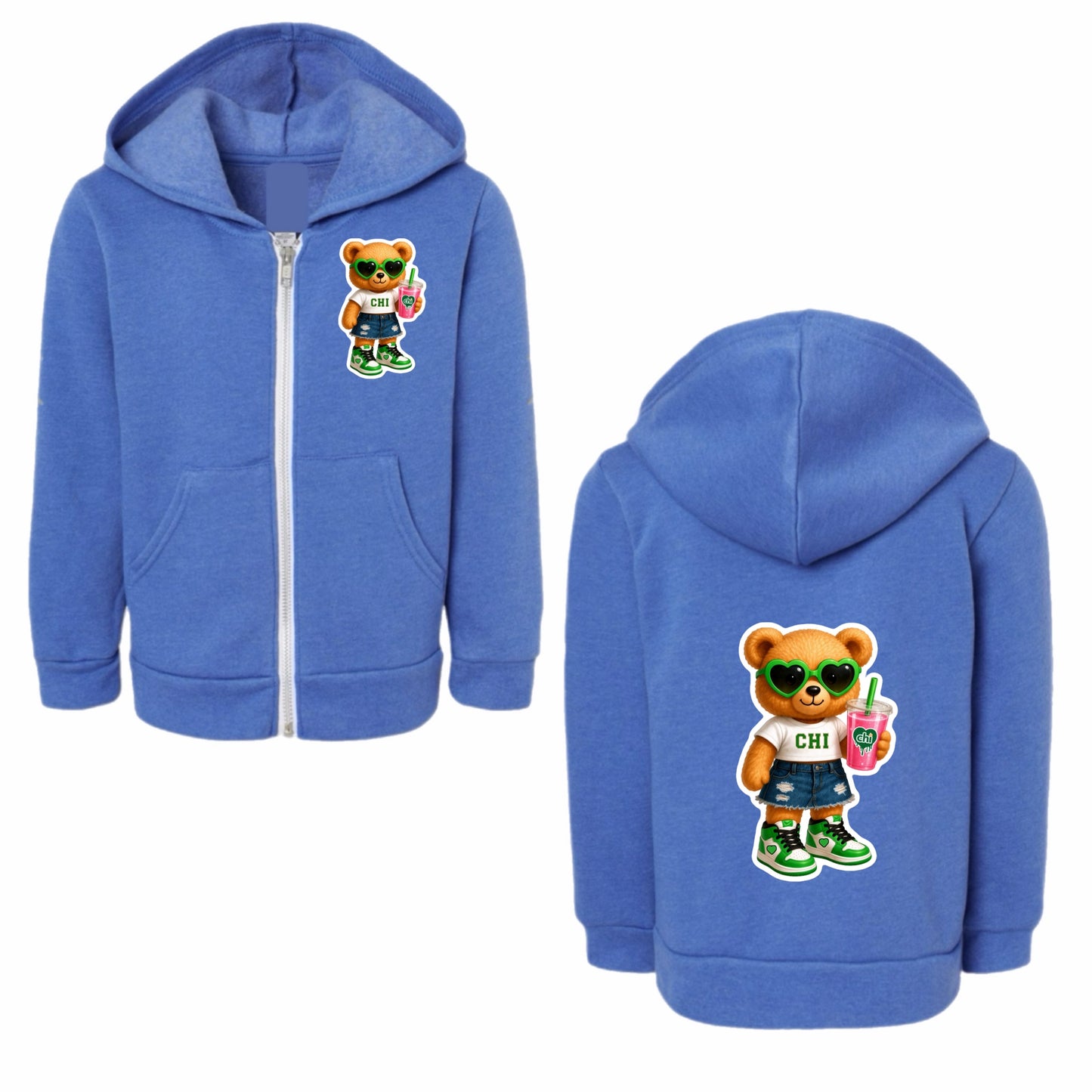 Camp Chi bear zip hoodie