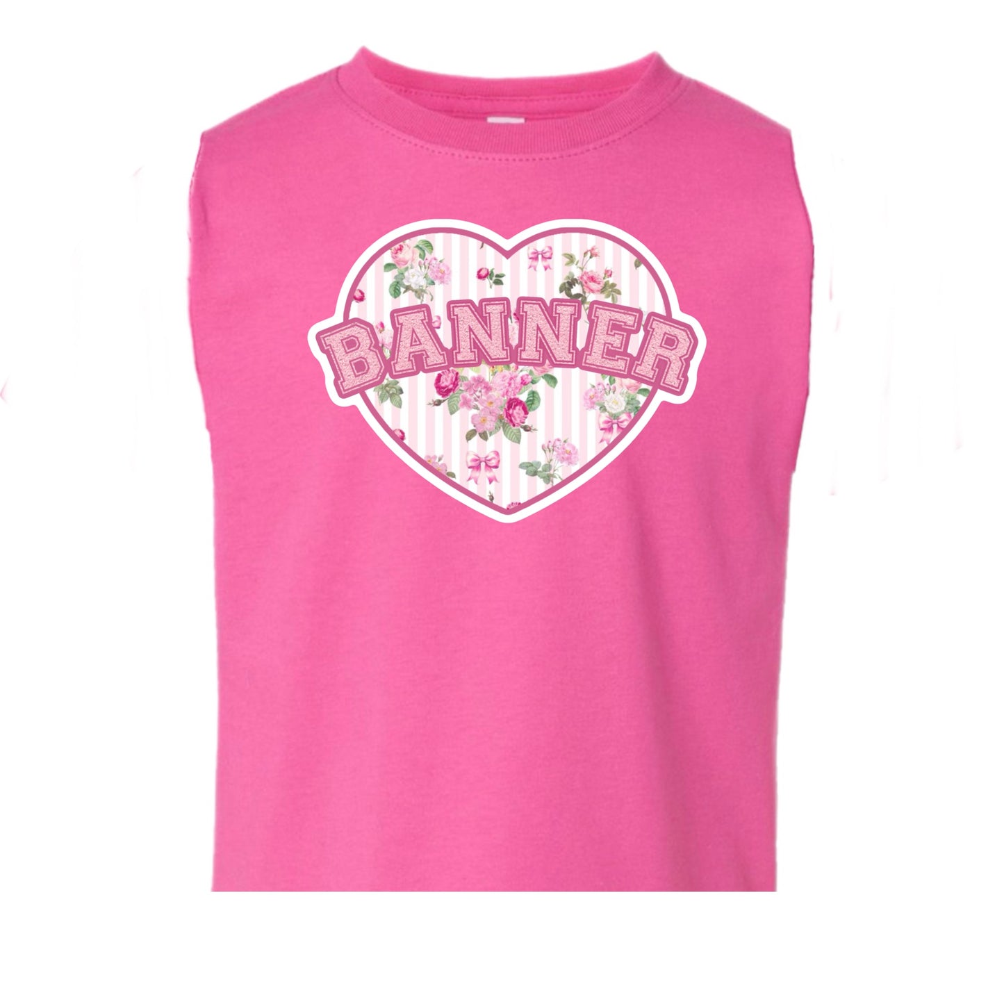 Banner girls floral heart tank