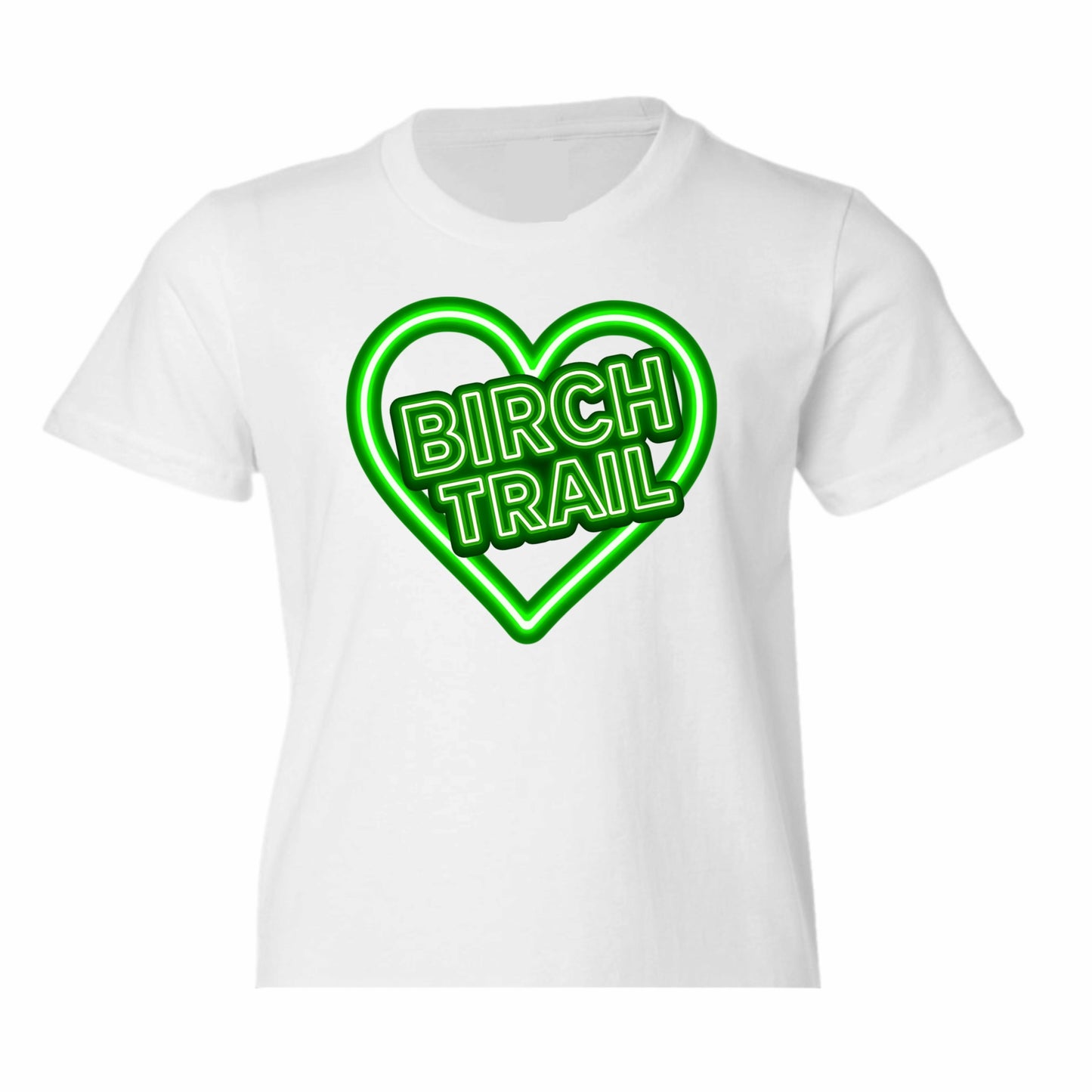 Birch Trail neon sign tee