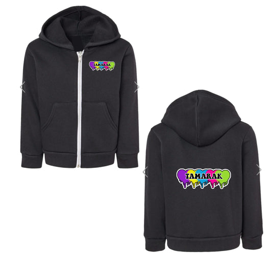 TAMARAK girls neon hearts zip hoodie