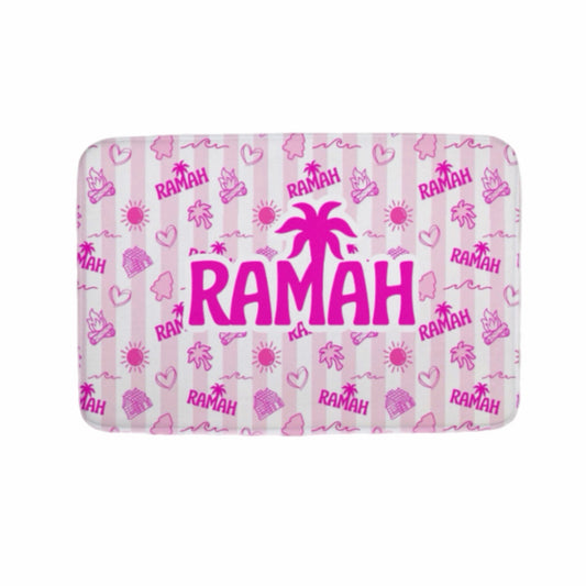 Ramah pink palm floor mat