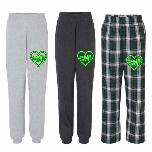 Camp Chi neon sign pants