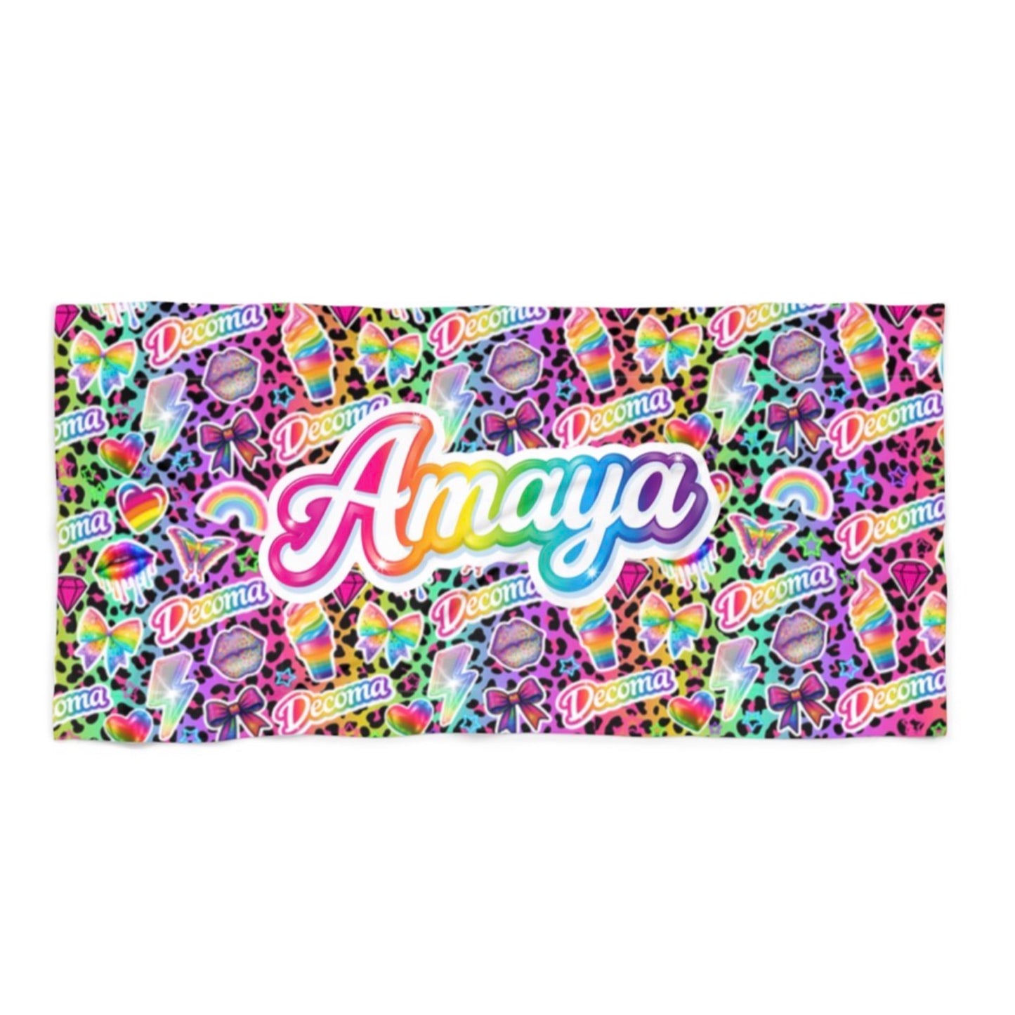 Decoma pink neon beach towel