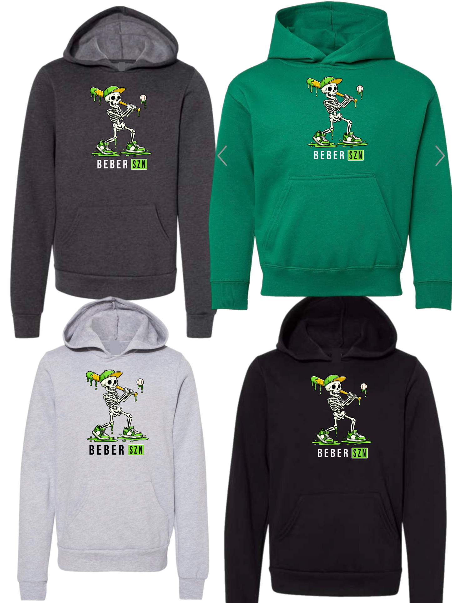 Beber skeleton baseball hoodie