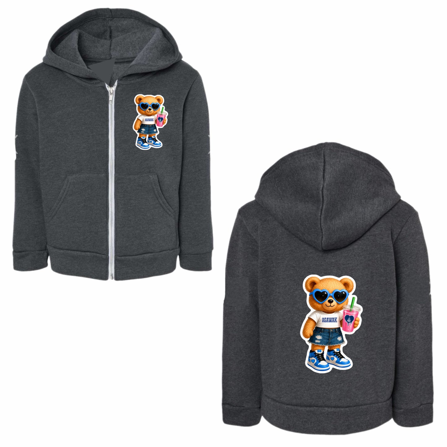 Agawak bear zip hoodie