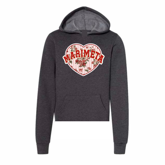 Marimeta floral heart hoodie