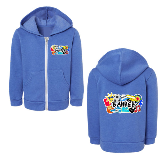 BANNER Boys collage zip hoodie