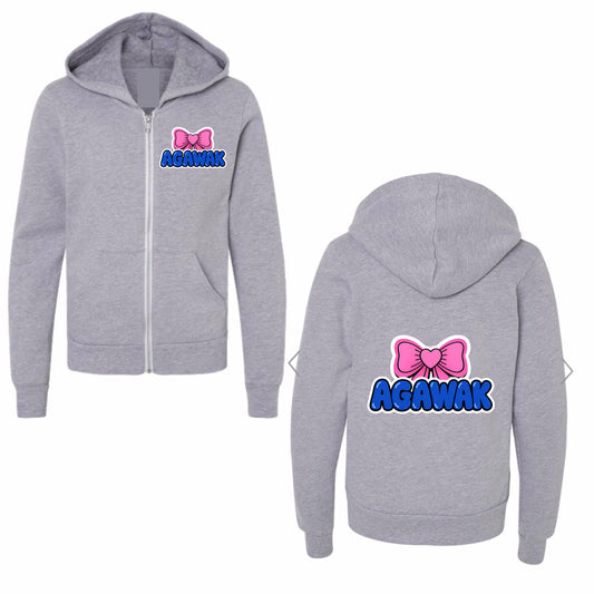 Agawak bow zip hoodie